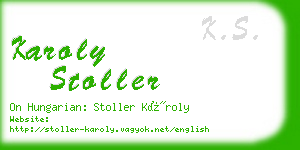 karoly stoller business card